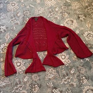 Lane Bryant Deep Red Knit Shrug